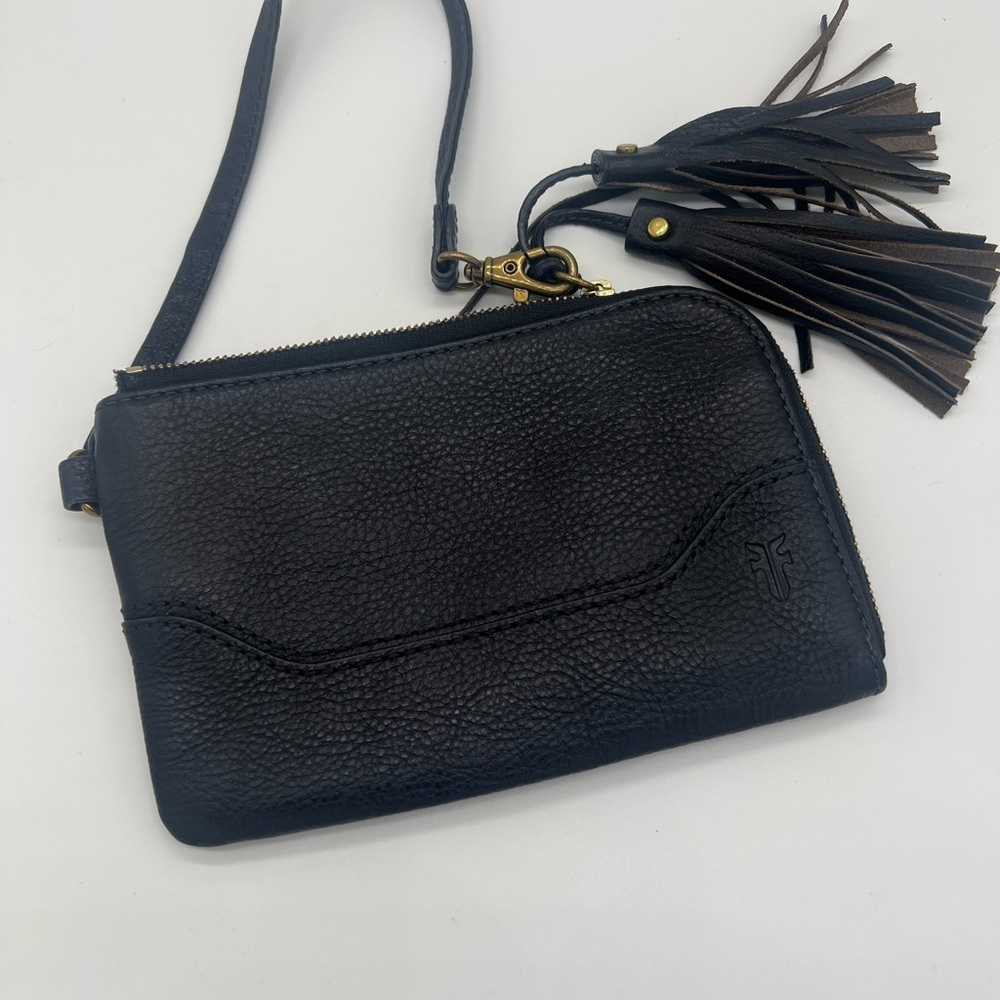 Frye Black Leather Wristlet with Textured Finish - Picture 10 of 13